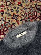MMIC Charcoal Grey Fuzzy Super Soft Knit Oversized Pullover Sweater - M