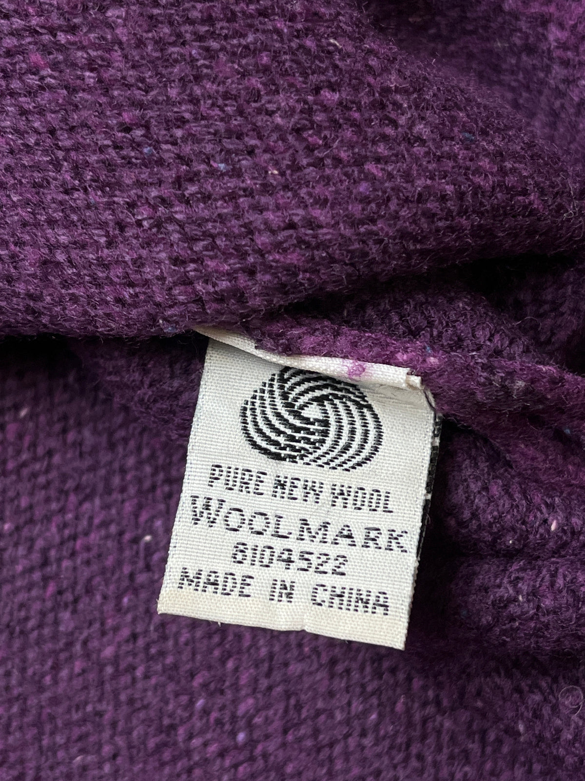 Lacoste Pure Wool Purple Flecked Knit Crewneck Pullover Sweater - L