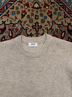 Musinsa Standard Relaxed Fit Oatmeal Ribbed Knit Crewneck Sweater - S