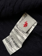 U.S. Polo Assn  Navy Blue Cotton Cable Knit Crewneck Sweater - M