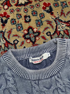 Ebbets Field Cotton Cable Knit Crewneck Sweater - L