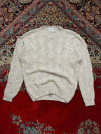 Scaglione Wool Cable Knit Crewneck Sweater - M