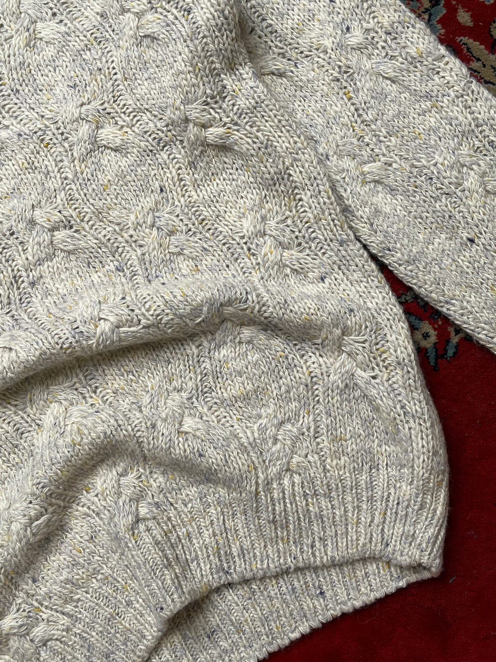 Scaglione Wool Cable Knit Crewneck Sweater - M