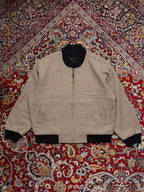 Vintage Barama Houndstooth Check Wool Zip Bomber Jacket  - M