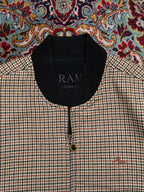 Vintage Barama Houndstooth Check Wool Zip Bomber Jacket  - M