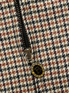 Vintage Barama Houndstooth Check Wool Zip Bomber Jacket  - M
