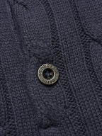 U.S. Polo Assn Navy Blue Cotton Cable Knit Polo Sweater - L