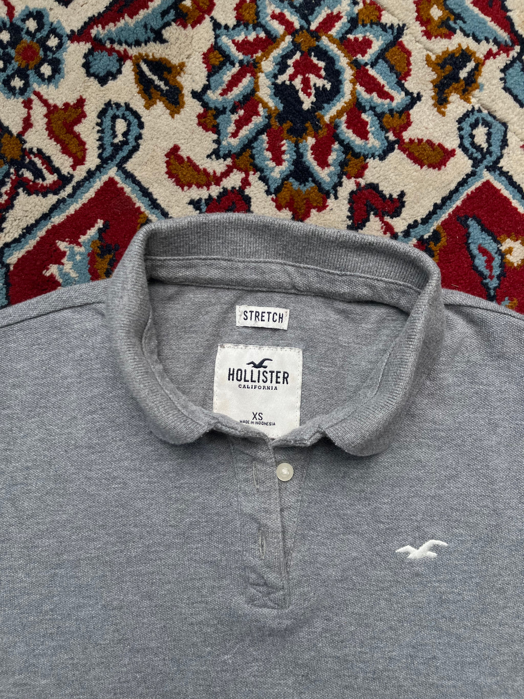 Hollister Grey Polo Women Tee - XS