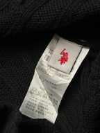 USPA U.S. Polo Assn Black Cotton Cable Knit Crewneck Sweater  - M