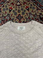 Meteor Korea Oatmeal Beige Chunky Cable Knit Crewneck Sweater - M