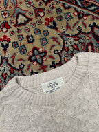 Meteor Korea Oatmeal Beige Chunky Cable Knit Crewneck Sweater - M