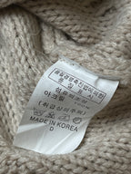 Meteor Korea Oatmeal Beige Chunky Cable Knit Crewneck Sweater - M