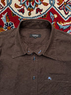 Burberry  Brown Jacquard Floral Button Down Shirt - M