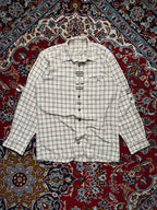 Vintage Landhaus C&A Trachten Plaid Bavarian Oktoberfest Metal Button Down Shirt - L