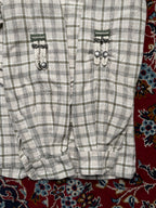 Vintage Landhaus C&A Trachten Plaid Bavarian Oktoberfest Metal Button Down Shirt - L