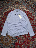 Van Heusen Blue Check Tailored Easy Care Button Down Shirt  - XL