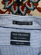 Van Heusen Blue Check Tailored Easy Care Button Down Shirt  - XL