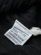 Polo Ralph Lauren Black Red Cable Knit QUARTER Zip Sweater - S