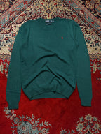 Polo Ralph Lauren Lambswool Forest Green Red Pony Crewneck Sweater - L