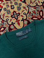 Polo Ralph Lauren Lambswool Forest Green Red Pony Crewneck Sweater - L