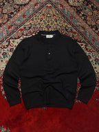 Ziozia Solid Black Fine Knit Polo Sweater - M