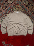 Booster Korea Oatmeal Beige Ribbed Knit Crewneck Pullover Sweater - L