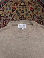 Booster Korea Oatmeal Beige Ribbed Knit Crewneck Pullover Sweater - L