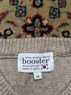 Booster Korea Oatmeal Beige Ribbed Knit Crewneck Pullover Sweater - L