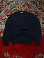 Suare Navy Blue Waffle Knit Crewneck Pullover Sweater - L