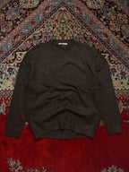 Suare Daily Round Dark Brown Knit Crewneck Pullover Sweater - M
