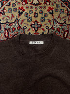Suare Daily Round Dark Brown Knit Crewneck Pullover Sweater - M