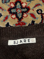 Suare Daily Round Dark Brown Knit Crewneck Pullover Sweater - M