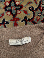 Loafer Korea Two Tone Colorblock Beige Brown Wool Crewneck Pullover Sweater - L