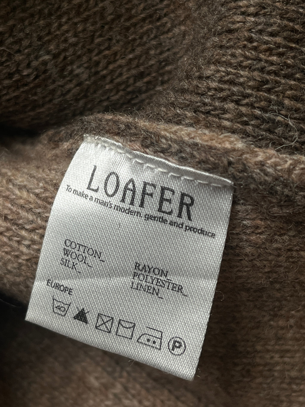 Loafer Korea Two Tone Colorblock Beige Brown Wool Crewneck Pullover Sweater - L