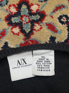 Armani Exchange Spellout Big Logo Distressed Cotton Wool Black Knit Crewneck Sweater - L