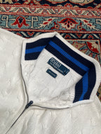 Polo Ralph Lauren White Cable Knit Full Zip Cotton Cardigan - XL