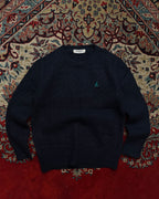 Beanpole Wool Cable Knit Navy Blue Crewneck Sweater - M