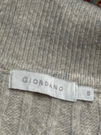 Giordano Oatmeal Beige Cable Knit Collared Button Pullover Sweater - S