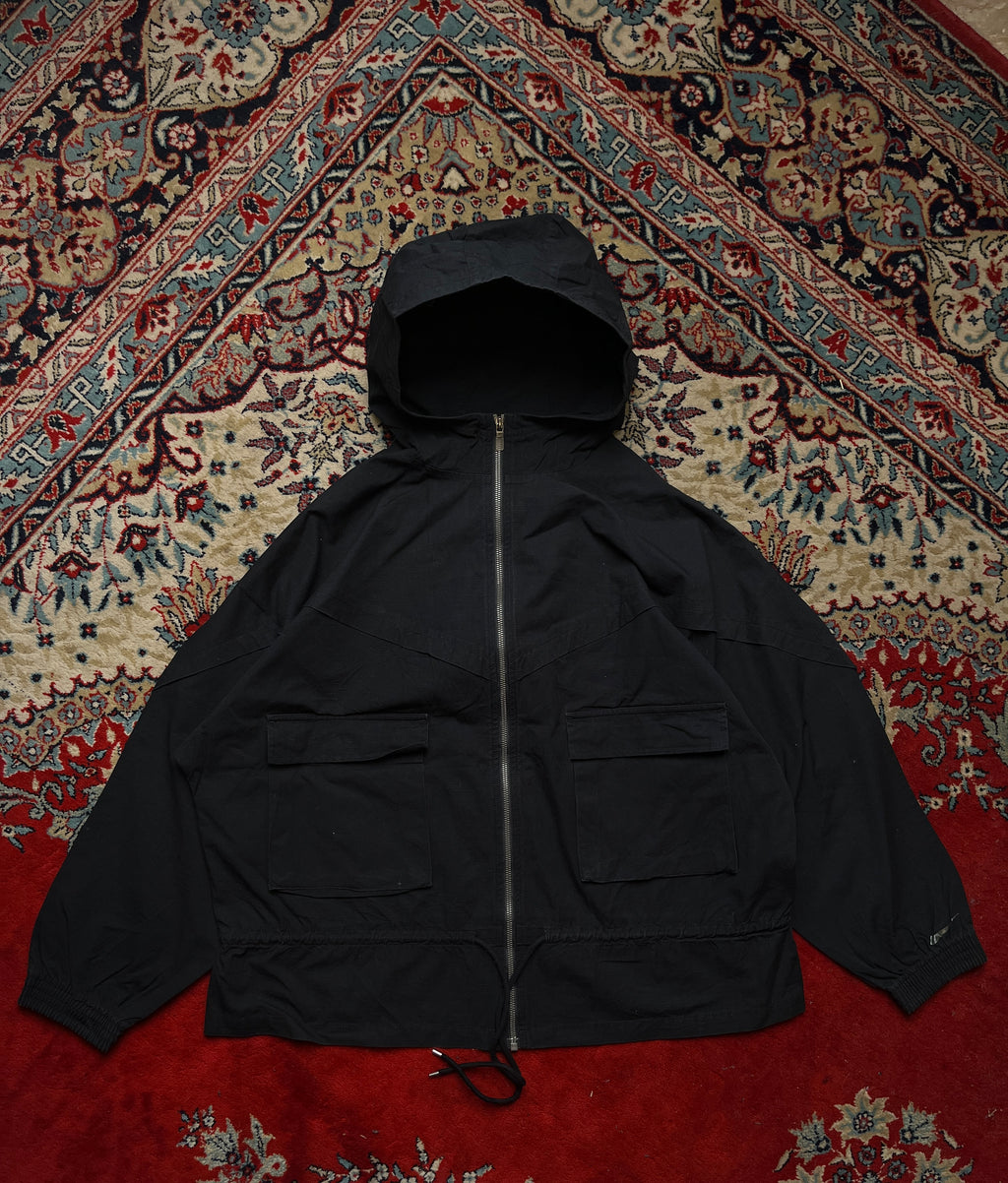 Nike Sportswear Black Ripstop Cotton Hooded Utility Parka Jacket - L