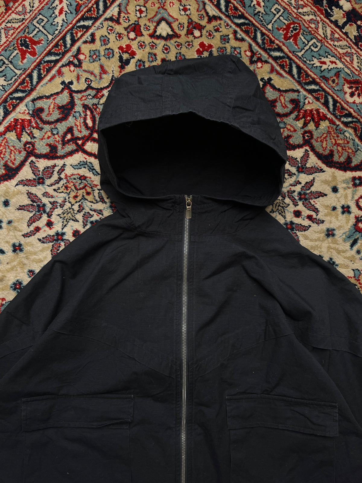 Nike Sportswear Black Ripstop Cotton Hooded Utility Parka Jacket - L