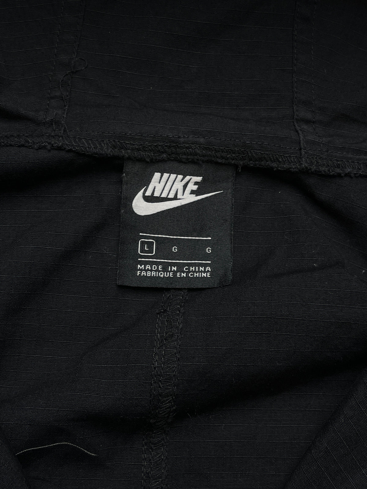 Nike Sportswear Black Ripstop Cotton Hooded Utility Parka Jacket - L