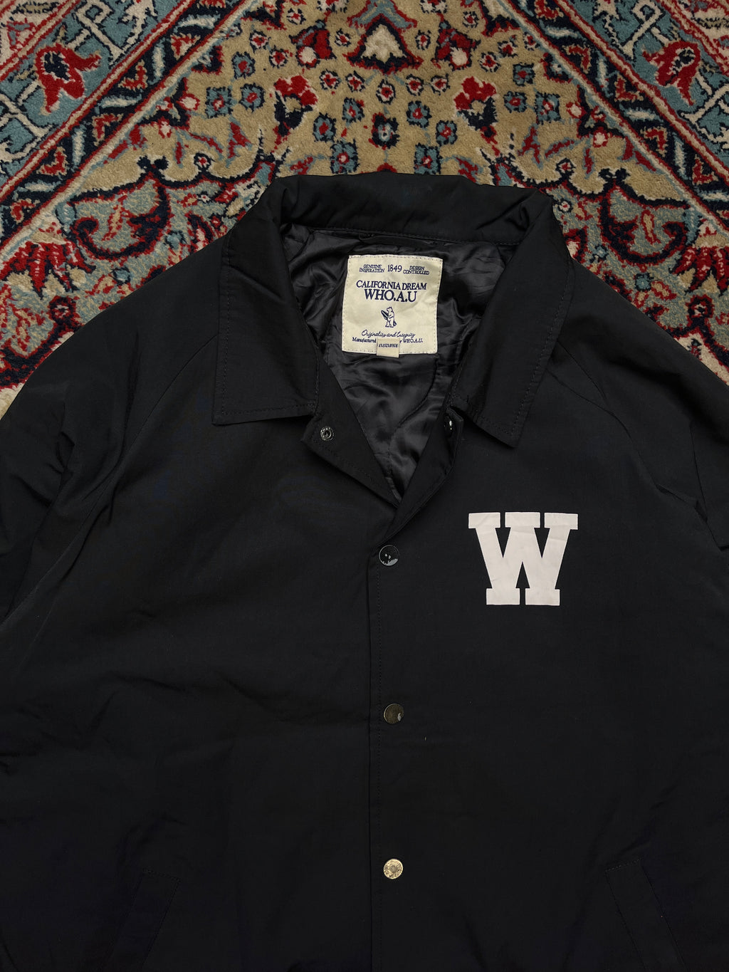 WHO.A.U California Dream Black Snap Coaches Jacket - M