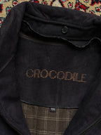 Vintage Crocodile Faux Suede Harrington Bomber Jacket - L