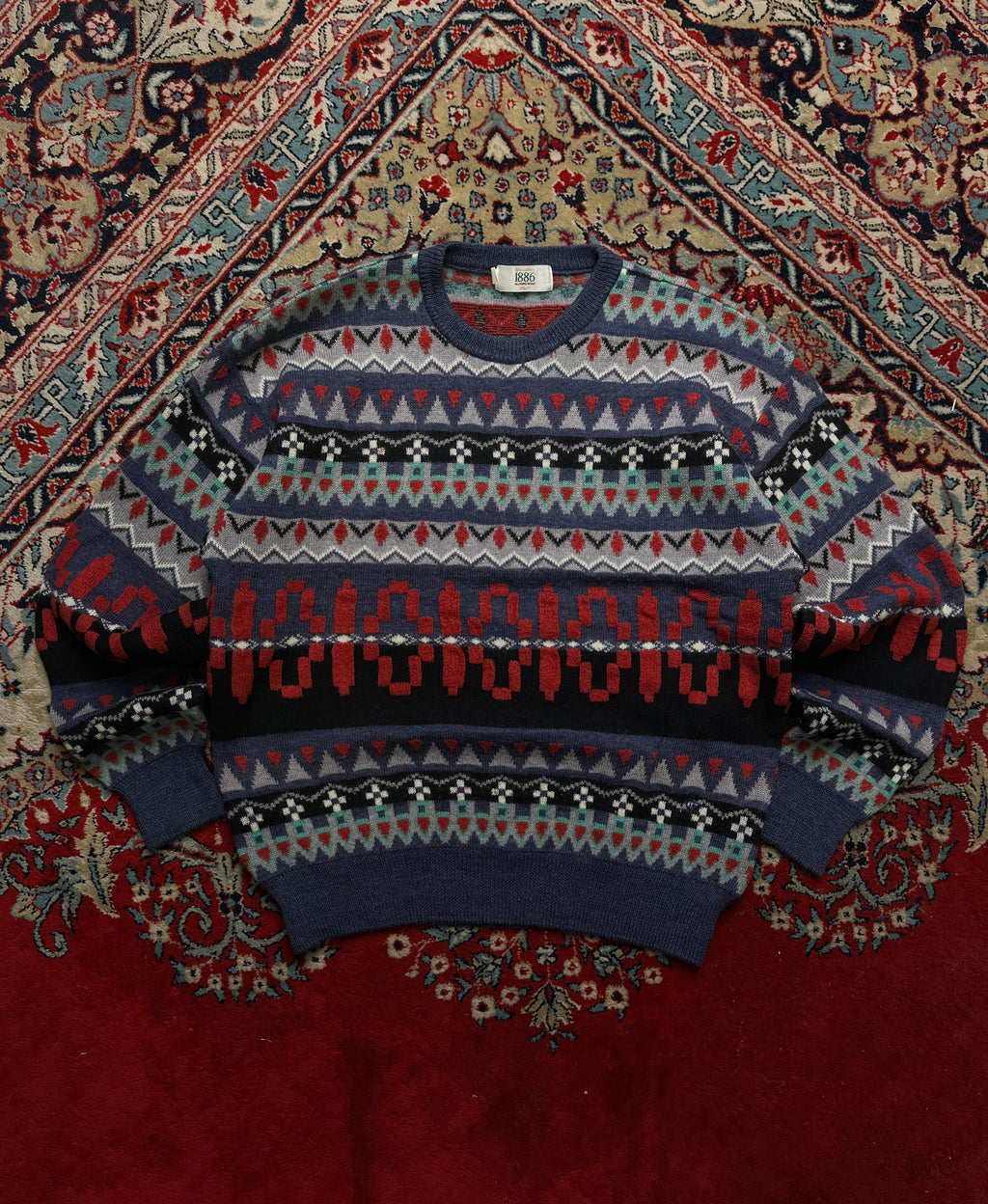 Vintage Grand Slam Munsingwear Fair Isle Aztec Geometric Knit Sweater - M
