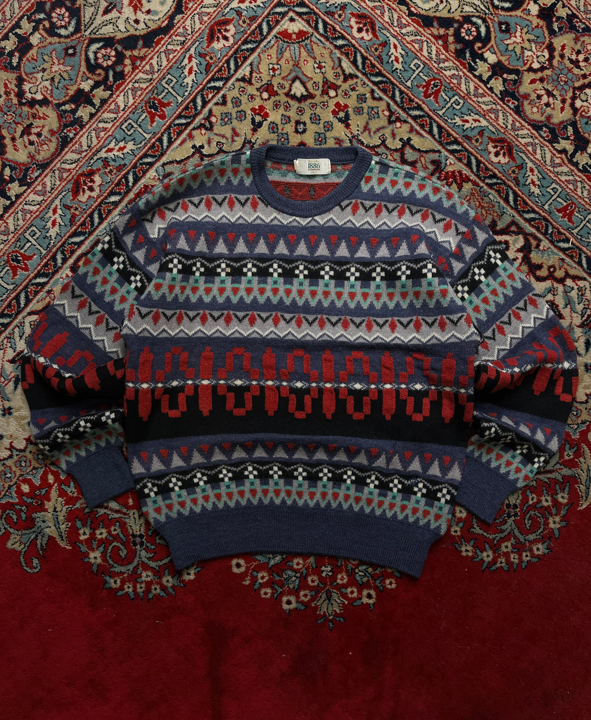Vintage Grand Slam Munsingwear Fair Isle Aztec Geometric Knit Sweater - M