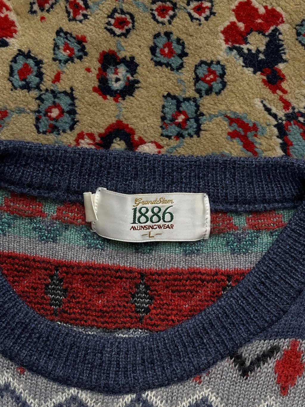 Vintage Grand Slam Munsingwear Fair Isle Aztec Geometric Knit Sweater - M