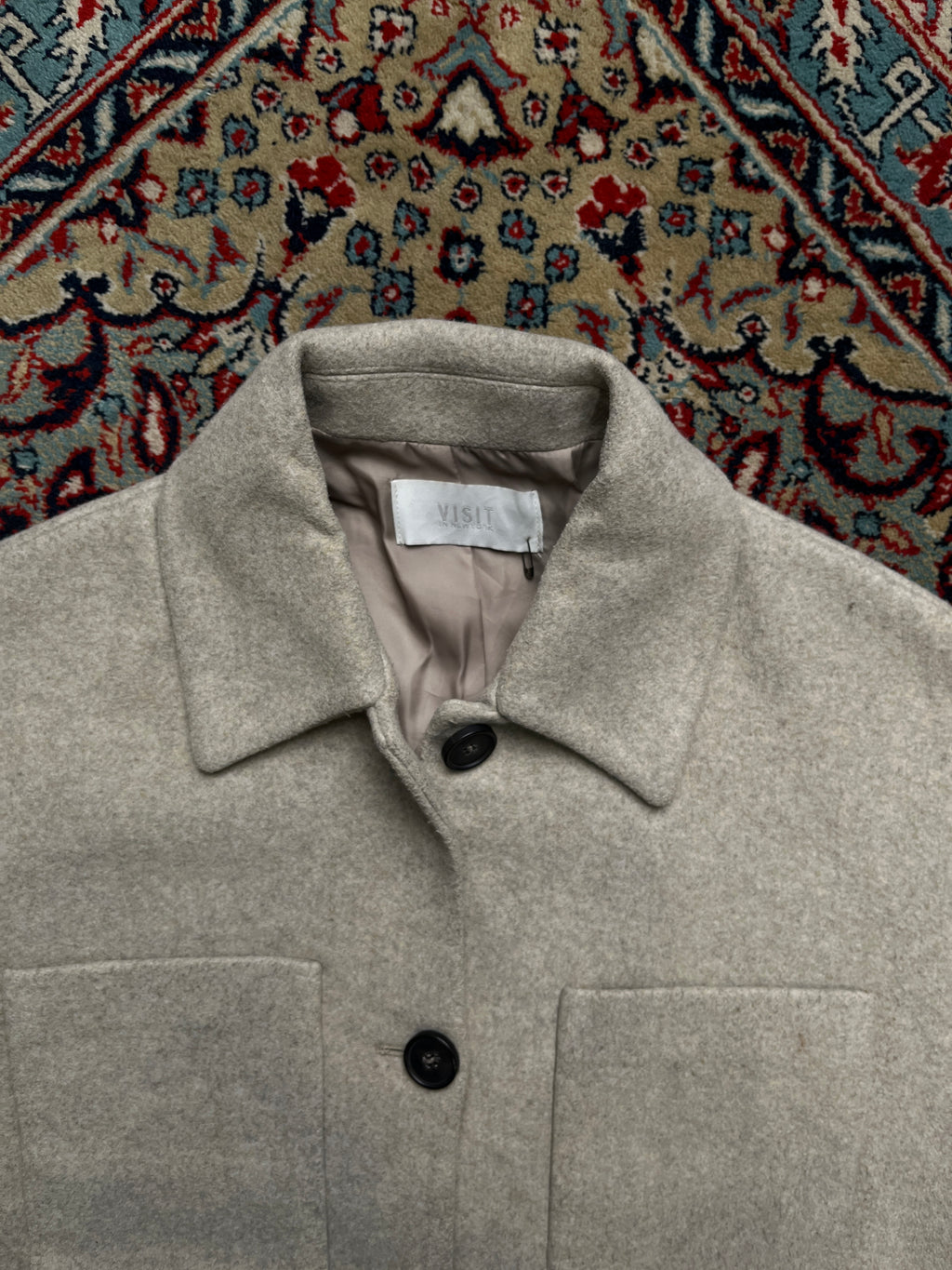 VISIT IN NEW YORK Wool Button-Up Shacket - S