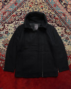 Calvin Klein Asymmetric Zip Italian Fabric Funnel Neck Wool Jacket - M