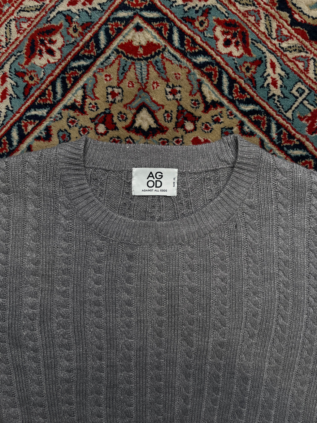 AGOD Against All Odds Cable Knit Crewneck Sweater - XL