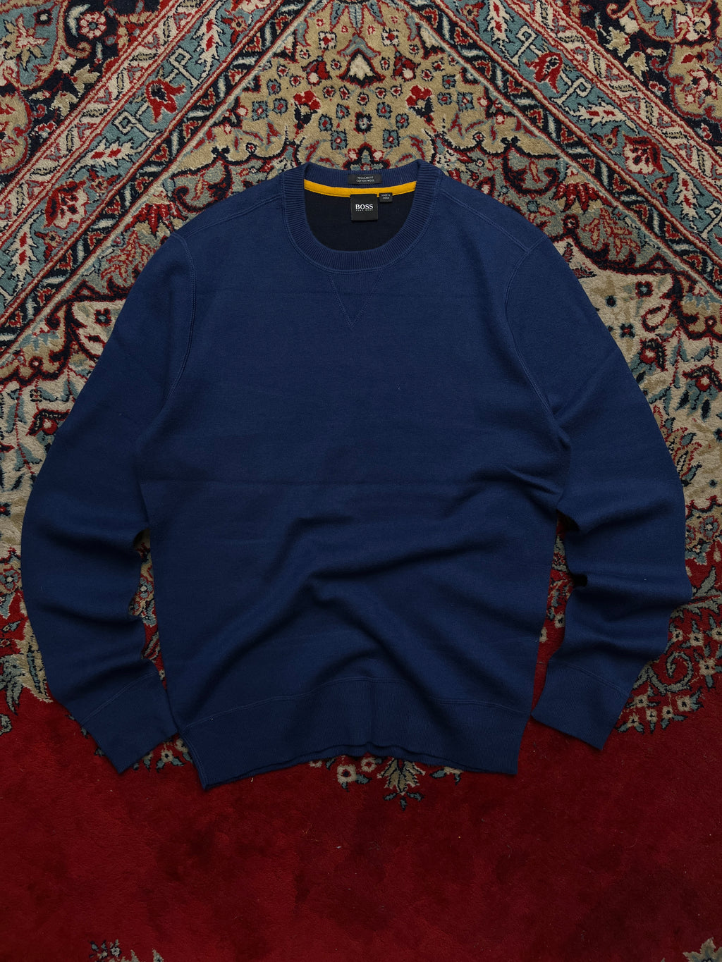 Hugo Boss Regular Fit Cotton Wool Knit Crewneck Pullover Sweater - M